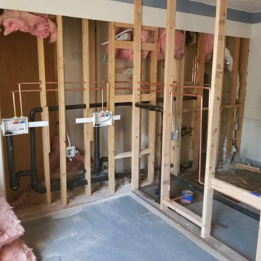 Copper pipe rough-in and plumbing installation in Worthington